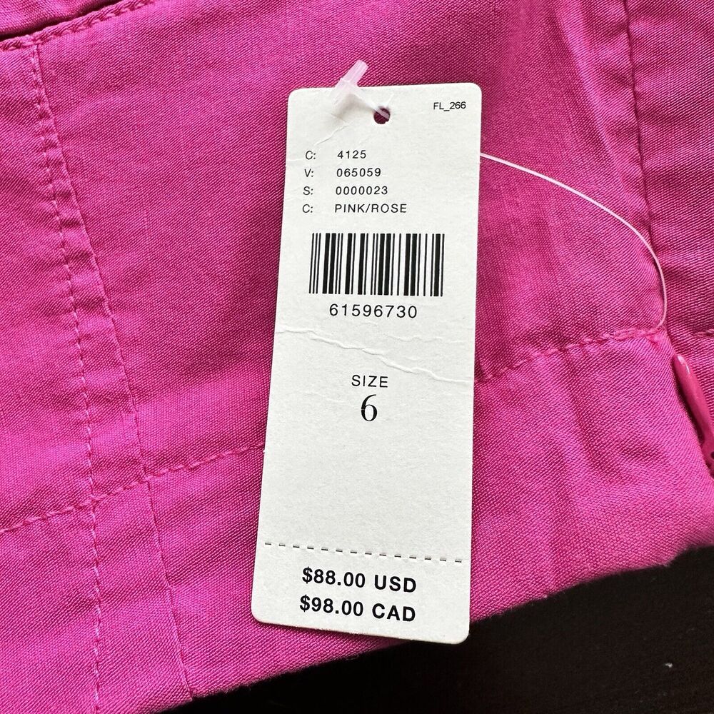 NWT Anthropologie Maeve 6 high rise bright pink shorts - Picture 4 of 12